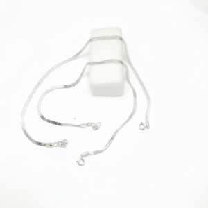 925 Sterling Silver Cobra Weave Flat Snake Chain Payal for Women - Madhisha Silvers