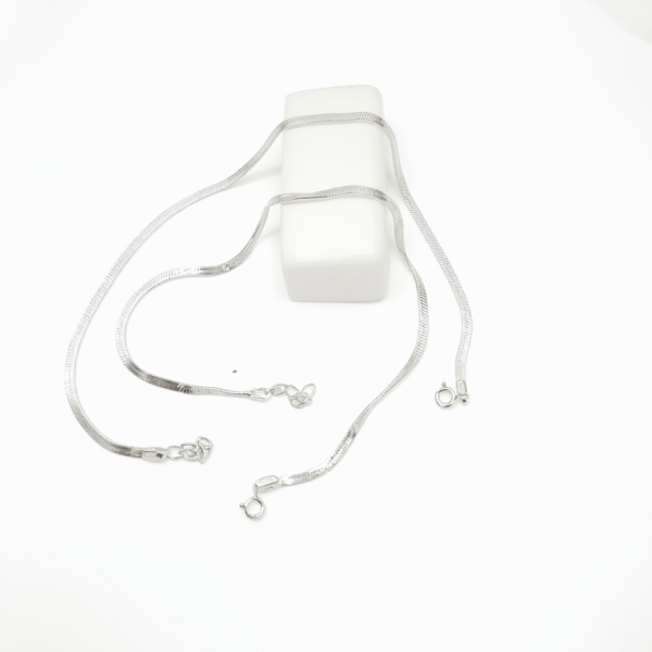 925 Sterling Silver Cobra Weave Flat Snake Chain Payal for Women - Madhisha Silvers