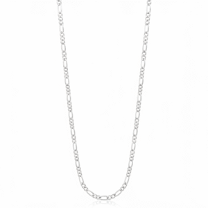 925 sterling silver men’s Figaro chain – handcrafted Italian link silver chain with polished finish and lobster clasp by Madhisha Silvers