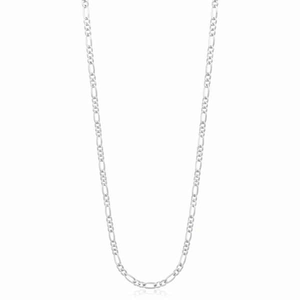 925 sterling silver men’s Figaro chain – handcrafted Italian link silver chain with polished finish and lobster clasp by Madhisha Silvers