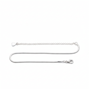 925 Sterling Silver charm payal pair "Sterling Velora" with silver beads and heart charms.