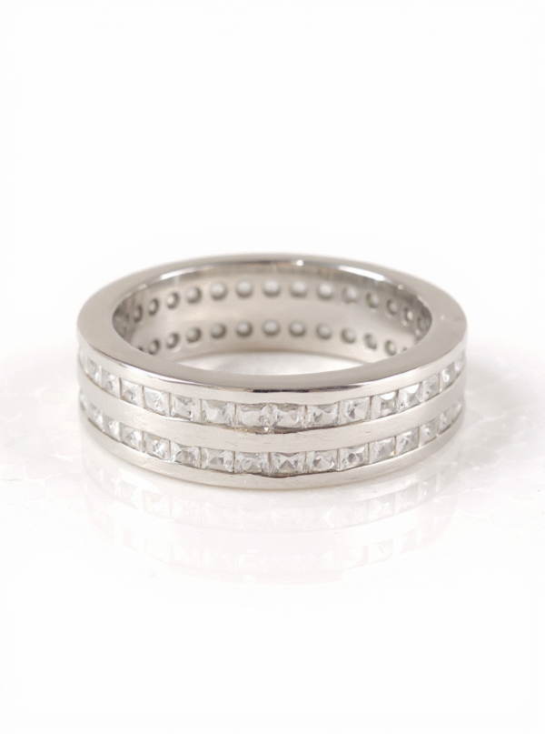 925 Sterling Silver Men's Ring "White Titan" Indian Size 21.