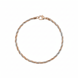 925 Sterling Silver and rose gold two-tone twisted bracelet "RoSé-ilver Spiral".
