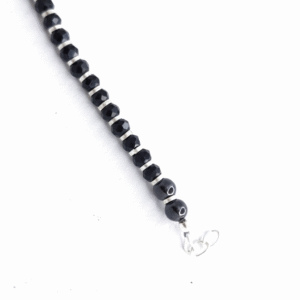 Black Guardlet faceted black stone bracelet with silver accents