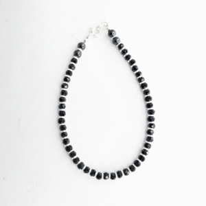 Black Guardlet black beaded bracelet with sterling silver clasp