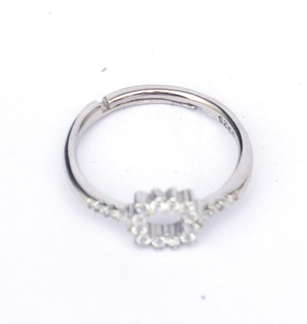 Minimal sterling silver halo ring for women Radiant Circle design