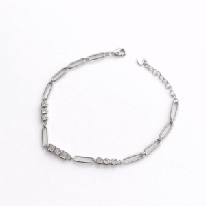 Elora Silver 925 Hallmarked Sterling Silver adjustable bracelet with lobster clasp and extension chain