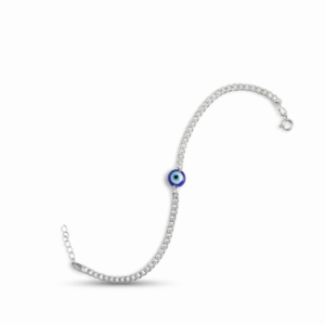 Madhisha Shield of Protection 925 sterling silver evil eye curb chain rakhi bracelet layout