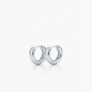 Modern 925 Sterling Silver Unisex Hammered Hoop Earrings for Everyday Wear