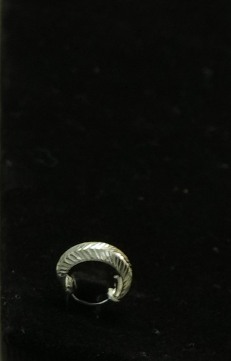 Minimalist Ridge Loop 925 Silver Hoop Earrings by Madhisha