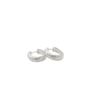 Ridge Loop 925 Hallmarked Sterling Silver Unisex Ridged Hoop Earrings