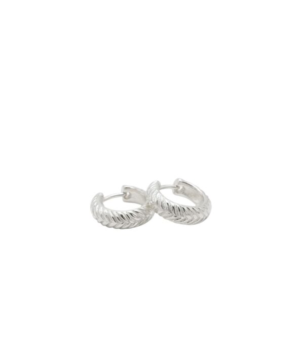 Ridge Loop 925 Hallmarked Sterling Silver Unisex Ridged Hoop Earrings