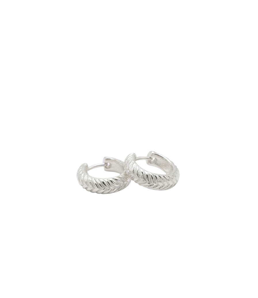 Ridge Loop 925 Hallmarked Sterling Silver Unisex Ridged Hoop Earrings