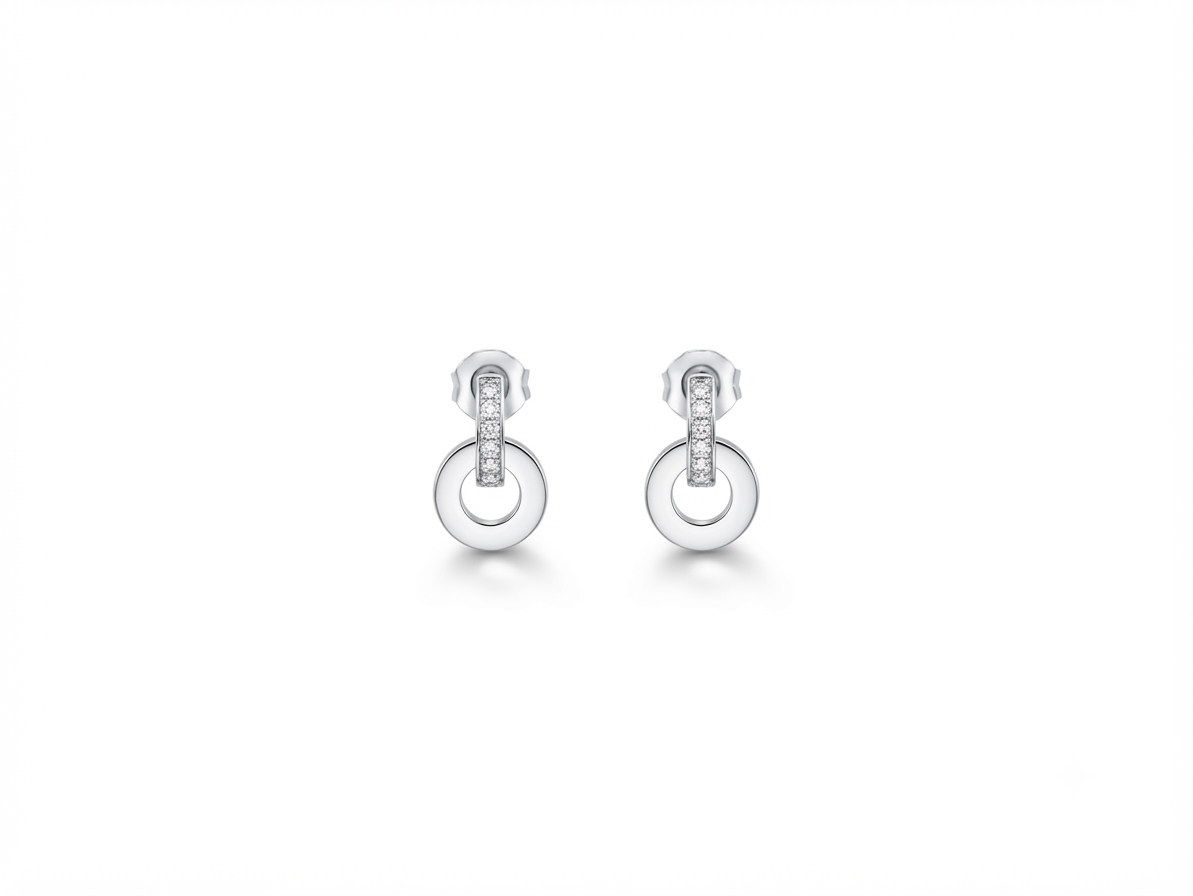 Minimalist Orbit Disc 925 Silver Earrings for Everyday Wear