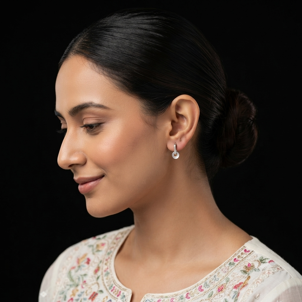 Orbit Disc 925 | 925 Sterling Silver Unisex Earrings - Image 4