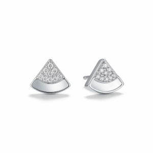 Vertex Glow 925 Hallmarked Sterling Silver Unisex Triangle Stud Earrings