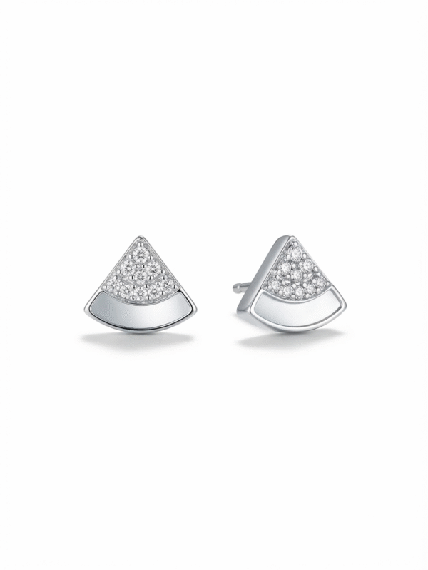 Vertex Glow 925 Hallmarked Sterling Silver Unisex Triangle Stud Earrings