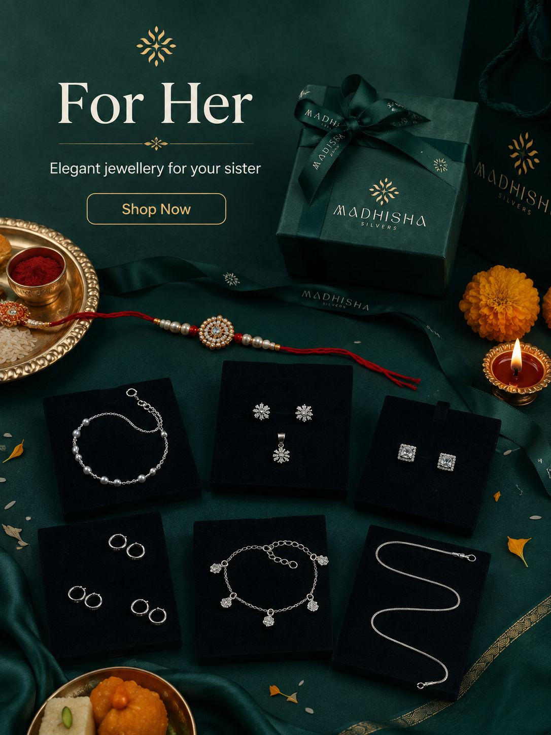 Rakhi Gifts for Her - 925 Sterling Silver Jewellery