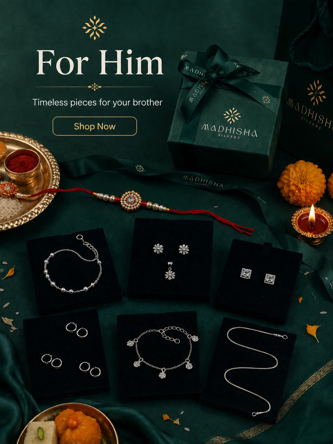 Rakhi Gifts for Him - 925 Sterling Silver Jewellery